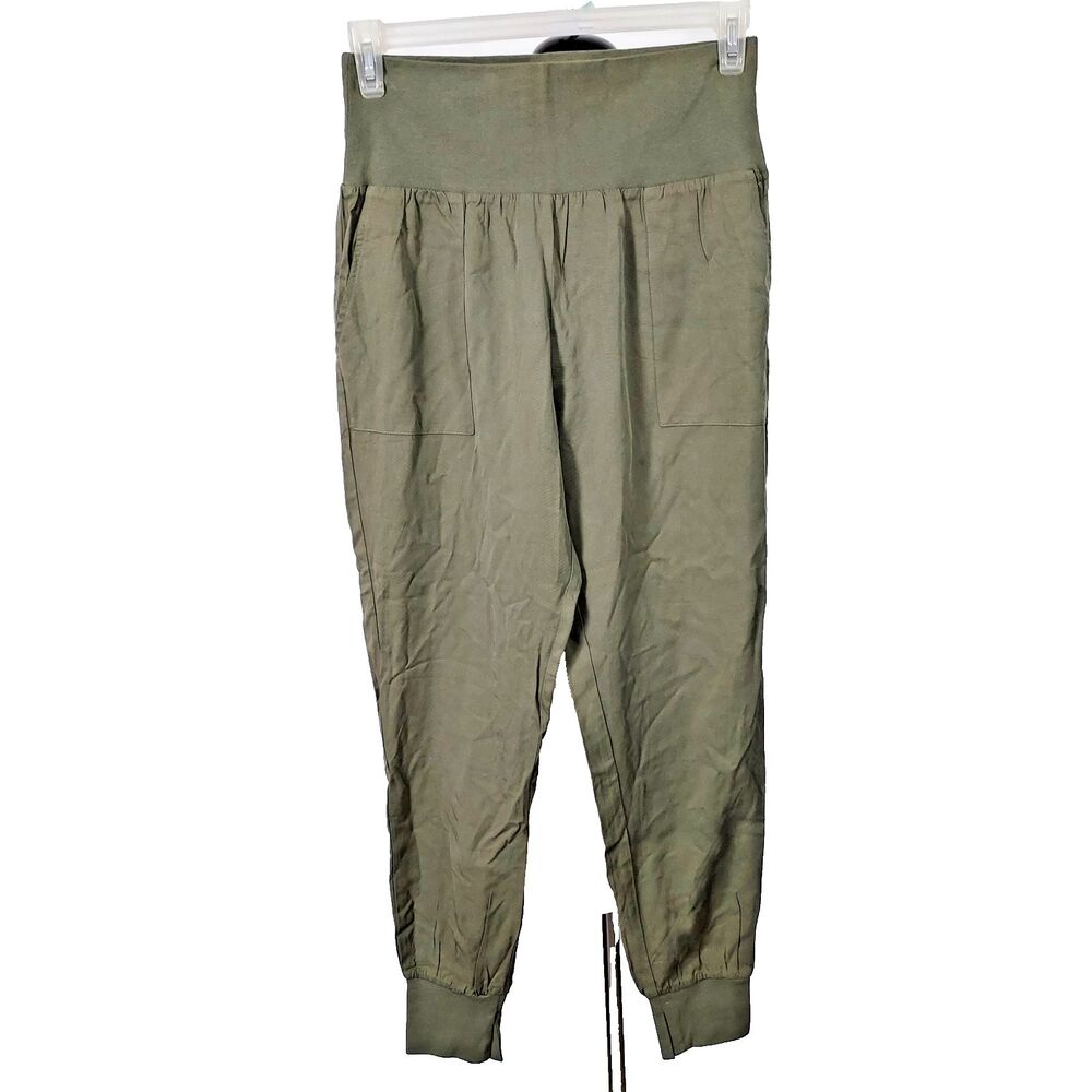 Tea n Rose Pants Joggers Womens Size Large Green High Waisted Athleisure NEW